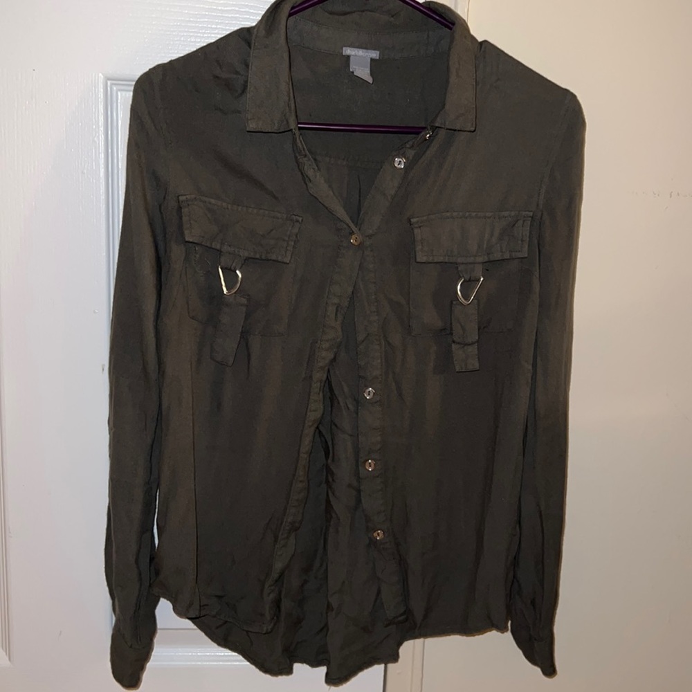 Green Button Down